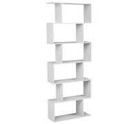 Beliani 6 Tier Bookcase Valdosa 190 Cm Light Grey