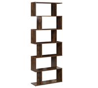 Beliani 6 Tier Bookcase Valdosa 191 Cm Dark Brown