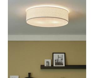 Beliani 60Cm Flush-Mount Ceiling Lamp White Paper Rope Shade Wicker Boho For Living Room And Bedroom
