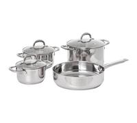 Beliani 7 Piece Cookware Set Corechef Stainless Steel Silver