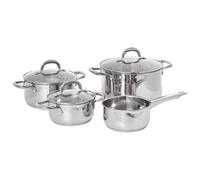 Beliani 7 Piece Pot Set Corechef Stainless Steel Silver
