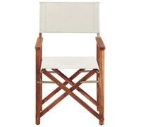 Beliani Acacia Director Chairs Set Of 2, Foldable Dark Wood, Geometric Covers