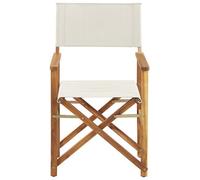 Beliani Acacia Folding Director's Chairs Set Of 2 - Light Wood Finish With Replacement Covers