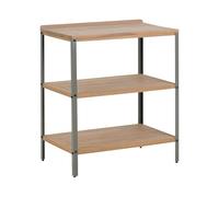 Beliani Acacia Wood Outdoor Garden Kitchen Island 2 Shelves 50 x 80 x 92 cm Solid Wood Top Brown Ivrea