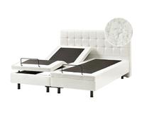 Beliani Adjustable Bed Boucle Duke 160 X 200 Cm (Eu King Size) Off-White