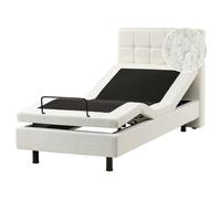 Beliani Adjustable Bed Boucle Duke 90 X 200 Cm (Eu Single) Off-White