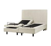 Beliani Adjustable Bed Fabric Castellan 160 X 200 Cm (Eu King Size) Beige