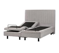 Beliani Adjustable Bed Fabric Castellan 160 X 200 Cm (Eu King Size) Light Grey
