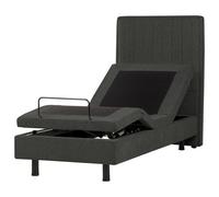 Beliani Adjustable Bed Fabric Duke Ii 80 X 200 Cm (Eu Small Single) Dark Grey