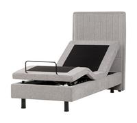 Beliani Adjustable Bed Fabric Castellan 80 X 200 Cm (Eu Small Single) Light Grey