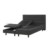 Beliani Adjustable Bed Fabric Duke 160 X 200 Cm (Eu King Size) Dark Grey