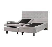 Beliani Adjustable Bed Fabric Duke 160 X 200 Cm (Eu King Size) Light Grey