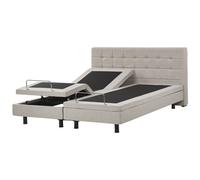 Beliani Adjustable Bed Fabric Duke 180 X 200 Cm (Eu Super King) Beige