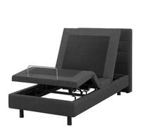 Beliani Adjustable Bed Fabric Duke 90 X 200 Cm (Eu Single) Dark Grey