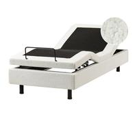 Beliani Adjustable Bed Without Headboard Boucle Duke 80 X 200 Cm (Eu Small Single) Off-White