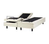 Beliani Adjustable Bed without Headboard Fabric DUKE II 160 x 200 cm (EU King Size) Beige