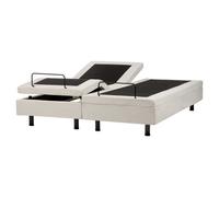 Adjustable Bed without Headboard Fabric DUKE II 160 x 200 cm (EU King Size) Light Beige