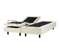 Beliani Adjustable Bed Without Headboard Fabric Castellan 180 X 200 Cm (Eu Super King) Beige