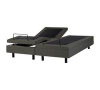 Beliani Adjustable Bed Without Headboard Fabric Castellan 180 X 200 Cm (Eu Super King) Dark Grey