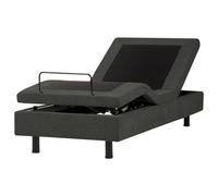 Beliani Adjustable Bed without Headboard Fabric DUKE II 80 x 200 cm (EU Small Single) Dark Grey, Grey