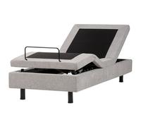 Beliani Adjustable Bed Without Headboard Fabric Castellan 80 X 200 Cm (Eu Small Single) Light Grey