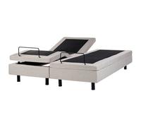 Beliani Adjustable Bed Without Headboard Fabric Duke 160 X 200 Cm (Eu King Size) Beige