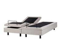 Beliani Adjustable Bed Without Headboard Fabric Duke 180 X 200 Cm (Eu Super King) Beige