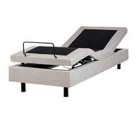 Beliani Adjustable Bed Without Headboard Fabric Duke 80 X 200 Cm (Eu Small Single) Beige