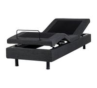 Beliani Adjustable Bed Without Headboard Fabric Duke 80 X 200 Cm (Eu Small Single) Dark Grey