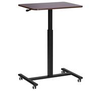 Beliani Adjustable Desk Manual Dark Wood Academia
