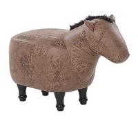 Beliani Animal Stool Horse Faux Leather Light Brown Horse