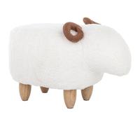 Beliani Animal Stool Lamb Fabric White Lamb