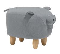 Animal Stool PIGGY Fabric Light Grey Pig