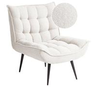Beliani Armchair Alvesta Boucle White