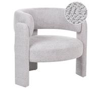 Beliani Armchair Burea Chenille Light Grey