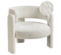 Beliani Armchair Burea Chenille Off-White