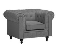 Armchair CHESTERFIELD Fabric Light Grey