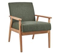 Beliani Armchair Esrum Fabric Light Brown/ Green