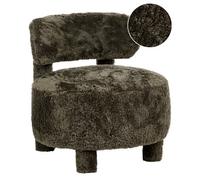 Beliani Armchair Hamina Faux Fur Dark Green