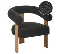 Beliani Armchair Ilbro Boucle Black/ Dark Brown