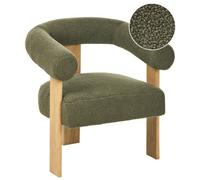 Beliani Armchair Ilbro Boucle Green/ Light Brown