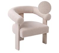 Beliani Armchair Ilbro Boucle Light Beige