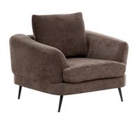 Beliani Armchair Kjaer Chenille Dark Brown