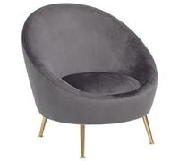 Beliani Armchair Langa Velvet Grey