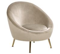 Beliani Armchair Langa Velvet Taupe