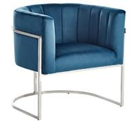 Beliani Armchair Larvik Velvet Blue