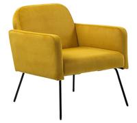 Beliani Armchair Narken Velvet Mustard