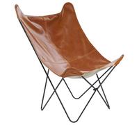 Beliani Armchair Nybro Faux Leather Golden Brown