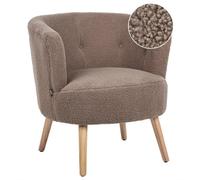 Beliani Armchair Odenzen Boucle Brown