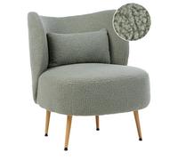 Beliani Armchair Otsby Ii With Cushion Boucle Green